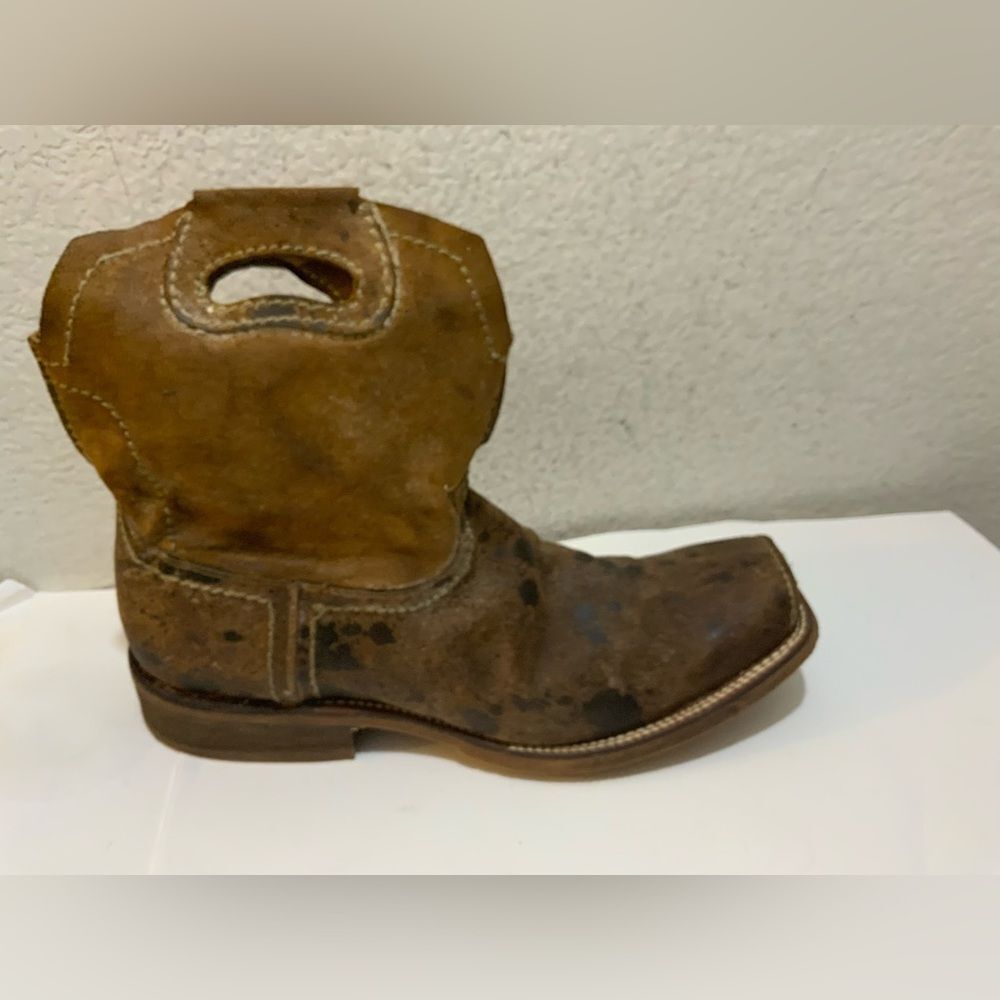 Nocona Men's Acid Tombstone Stockman Cowboy Boots Tan Size 13 Suede Leather